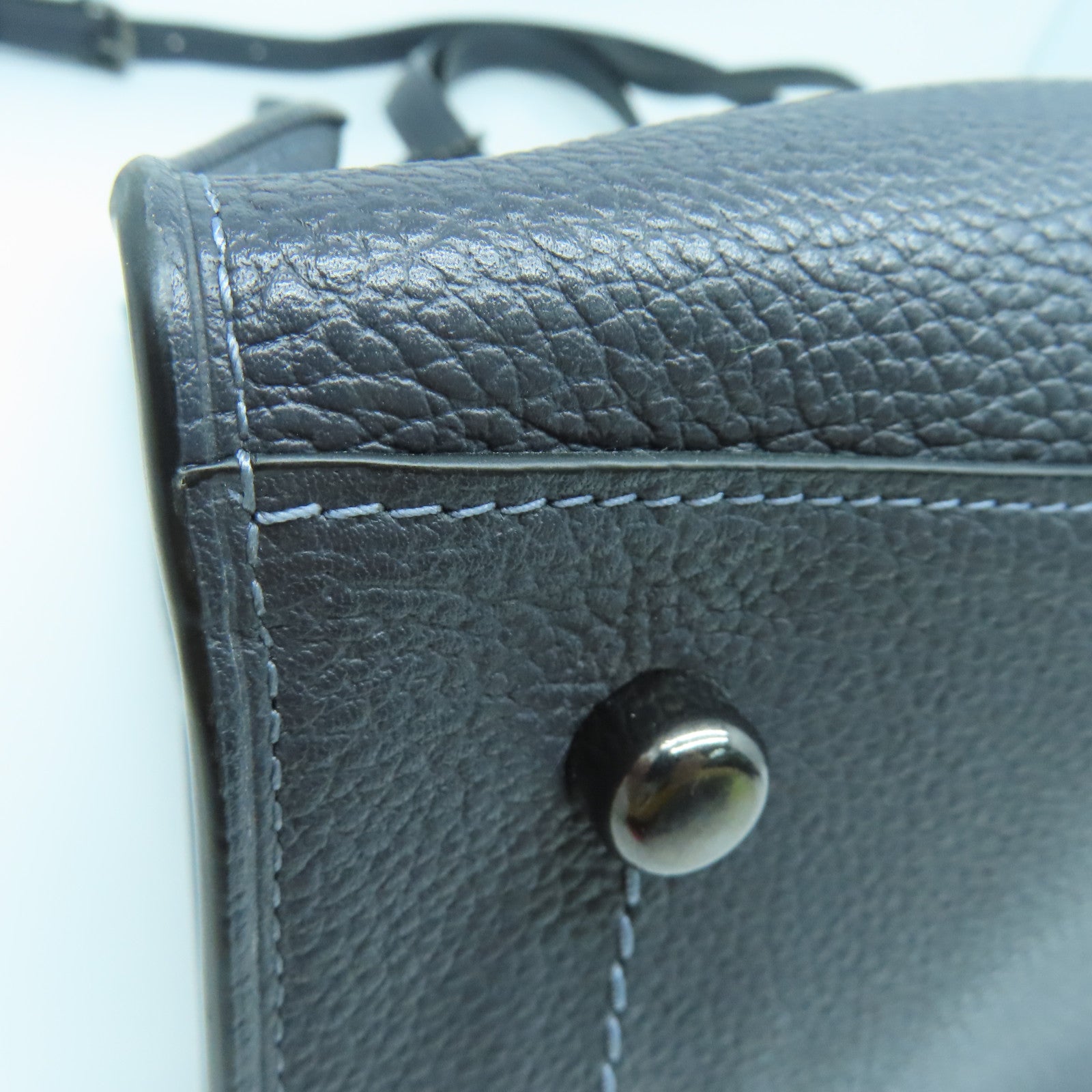 COACH 牛皮皮革Tote Bag金扣/黑扣手挽袋灰色