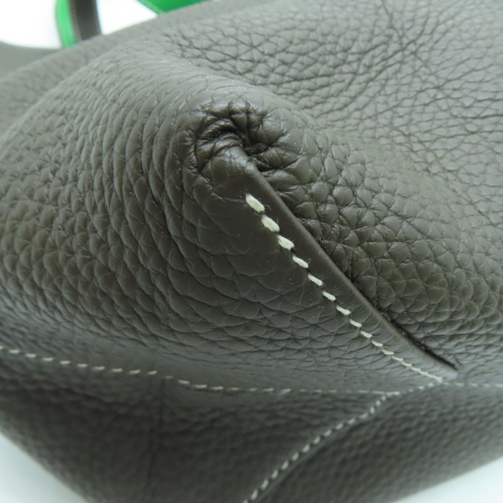 HERMES Clemence皮革Double Sens 45手挽袋/肩背袋啡色綠色