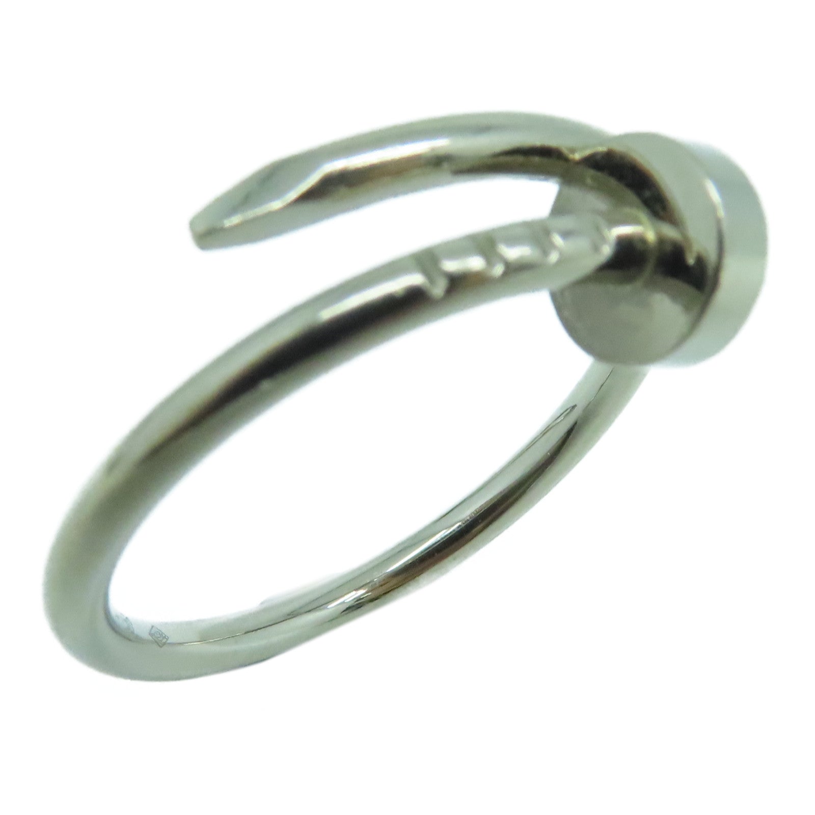 CARTIER 18K White Gold Juste Un Clou Ring Cartier#54/US7.5