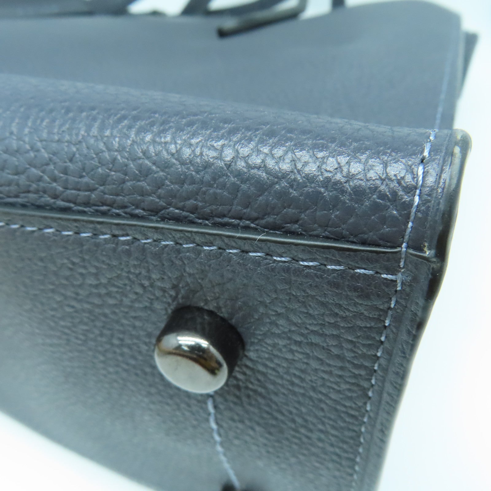COACH 牛皮皮革Tote Bag金扣/黑扣手挽袋灰色