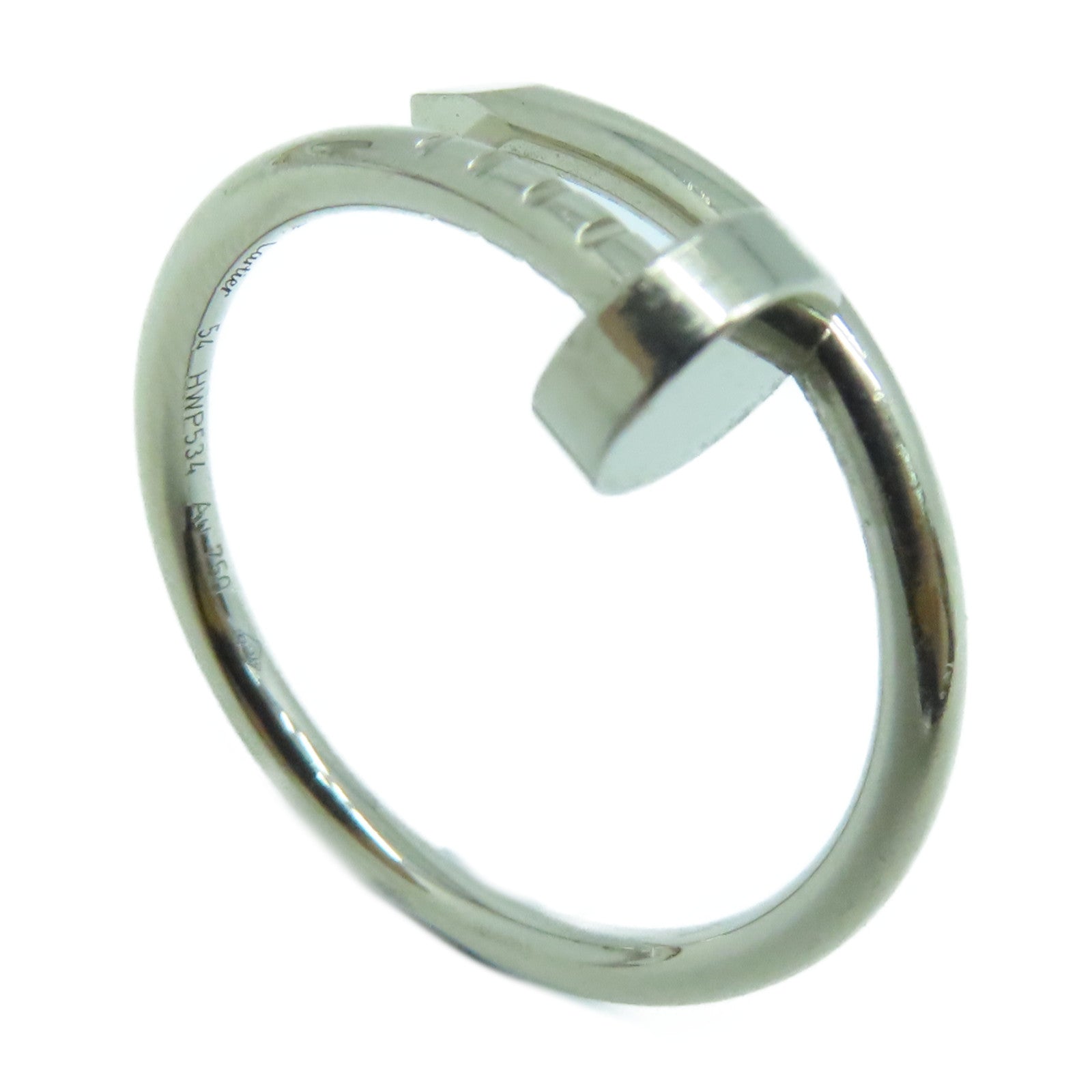 CARTIER 18K White Gold Juste Un Clou Ring Cartier#54/US7.5