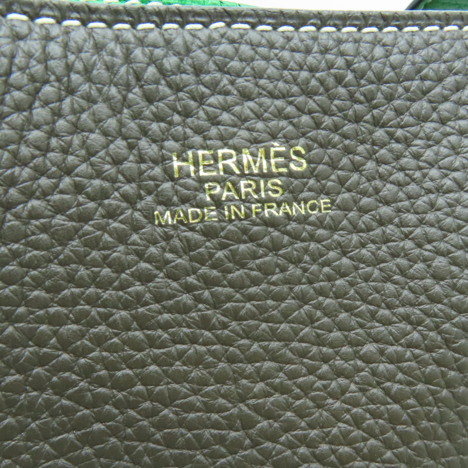 HERMES Clemence皮革Double Sens 45手挽袋/肩背袋啡色綠色