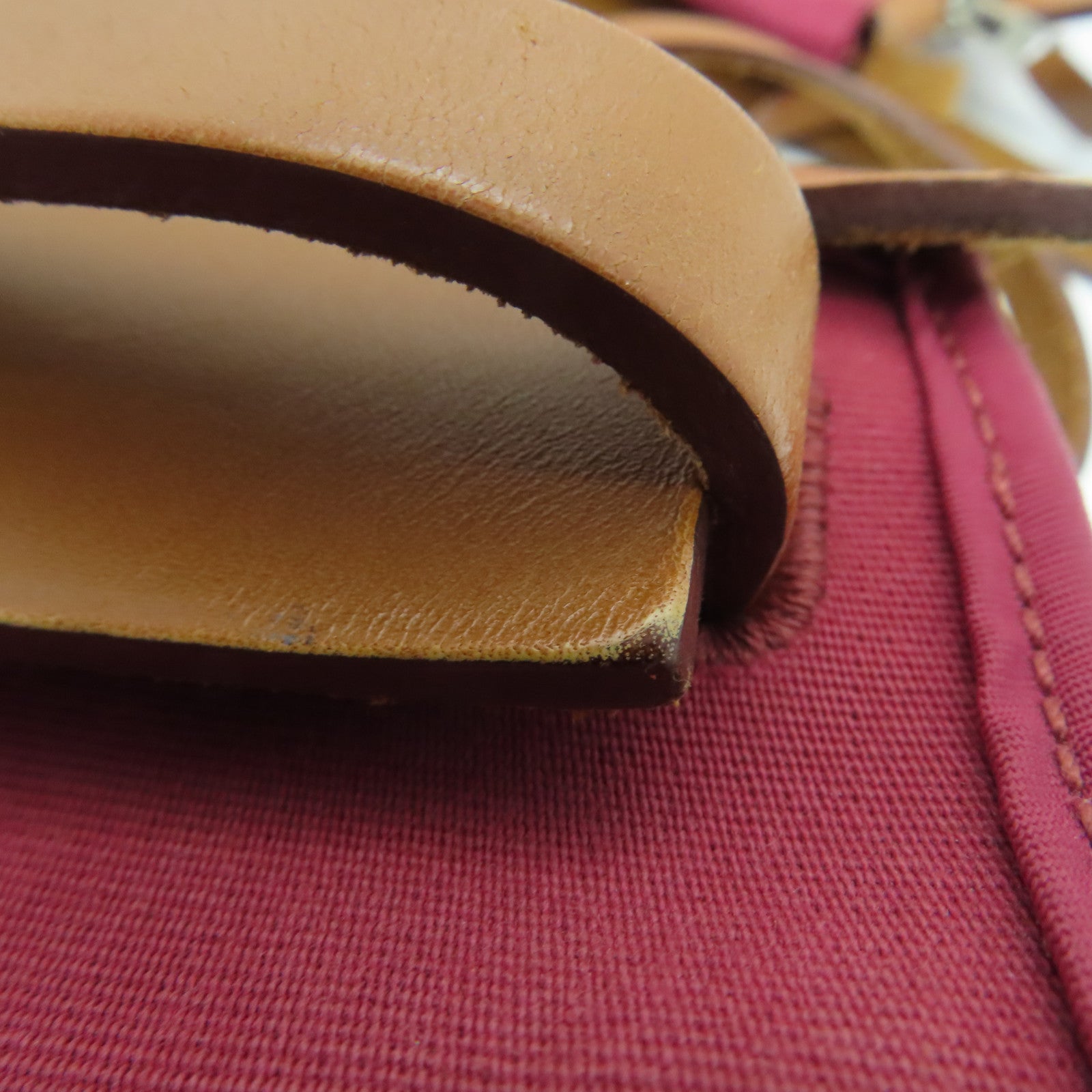 HERMES 帆布Herbag PM银扣肩背袋红色