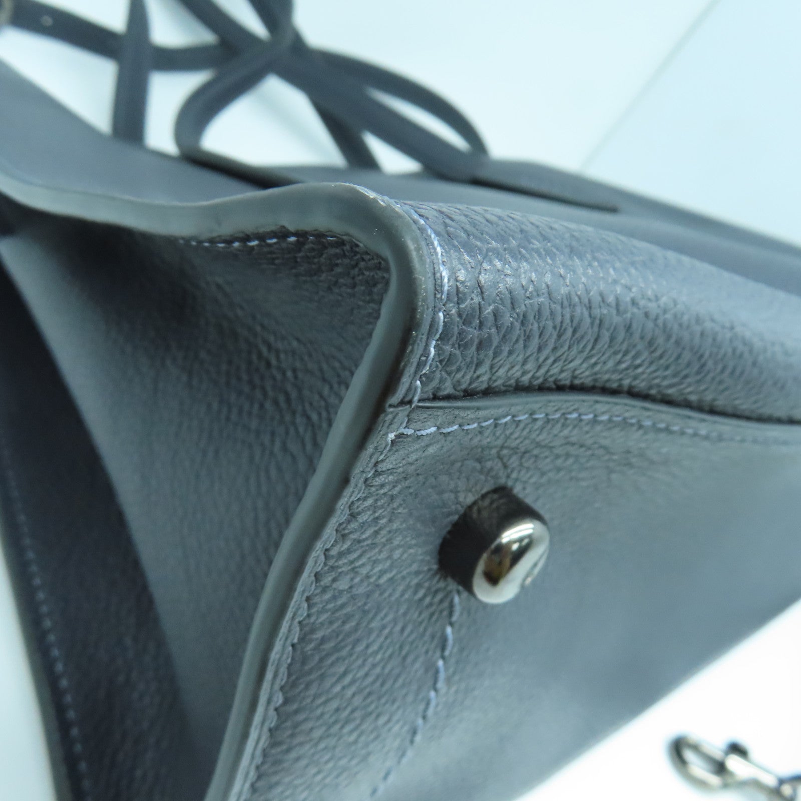 COACH 牛皮皮革Tote Bag金扣/黑扣手挽袋灰色