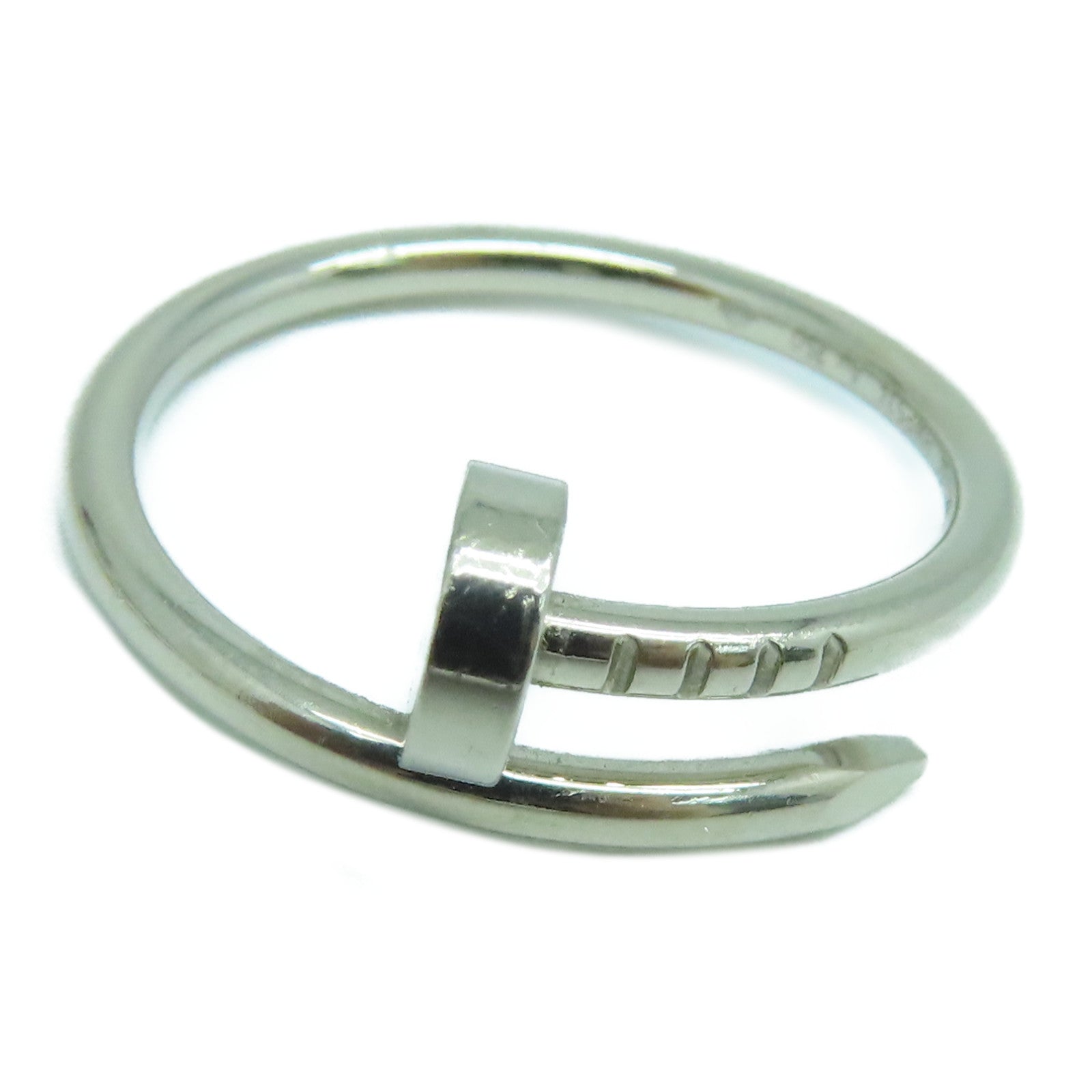CARTIER 18K White Gold Juste Un Clou Ring Cartier#54/US7.5