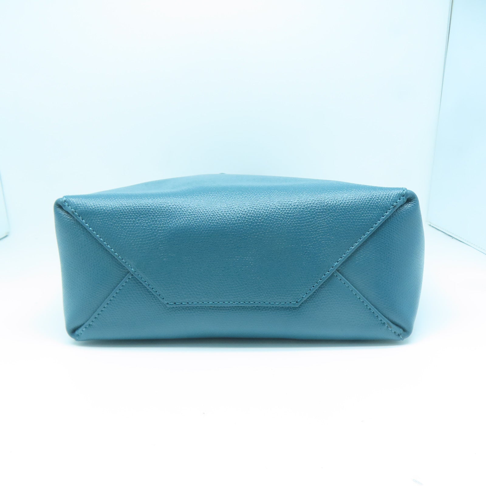 CELINE 牛皮皮革Bucket Bag金扣手挽肩背兩用袋藍色