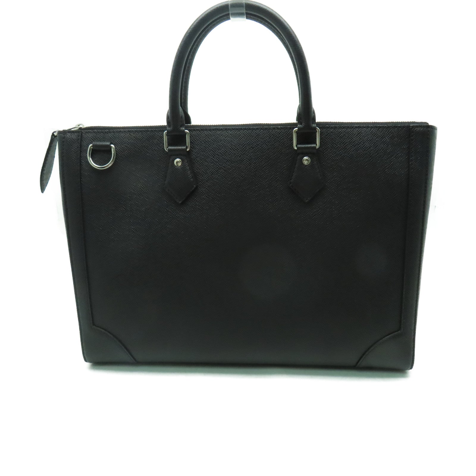 LOUIS VUITTON Taiga Slim Briefcase銀扣公事包黑色