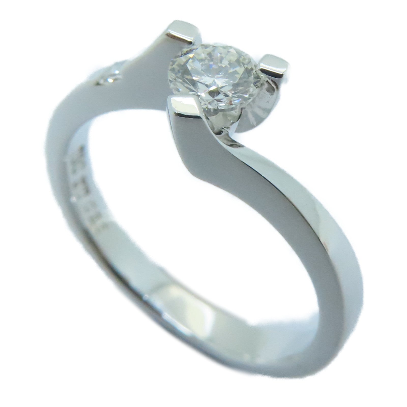 JEWELRY [Sharp Discount] 18K White Gold Diamond Ring 0.24ct Diamond Ring US#5.26