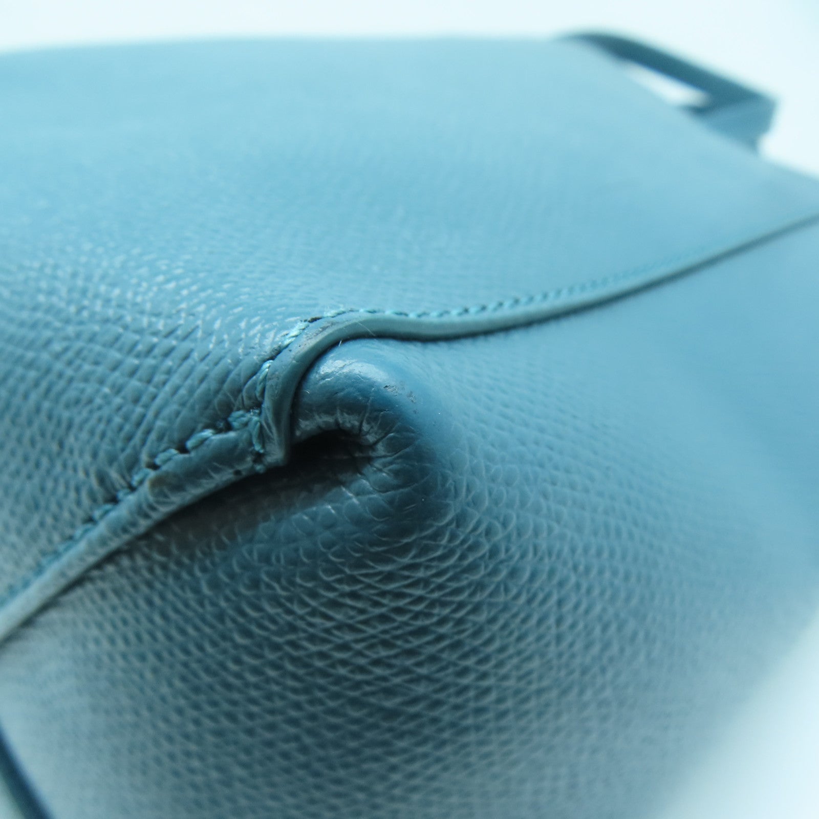CELINE 牛皮皮革Bucket Bag金扣手挽肩背兩用袋藍色