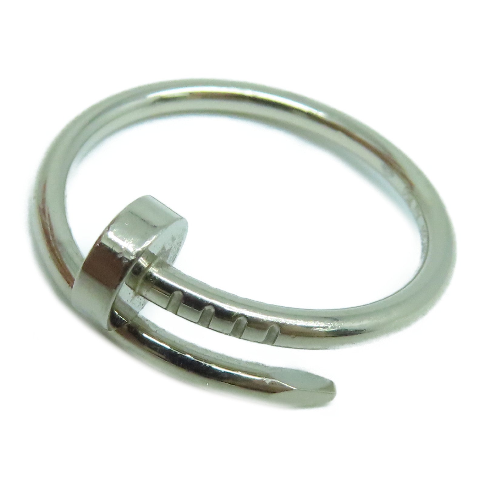 CARTIER 18K White Gold Juste Un Clou Ring Cartier#54/US7.5