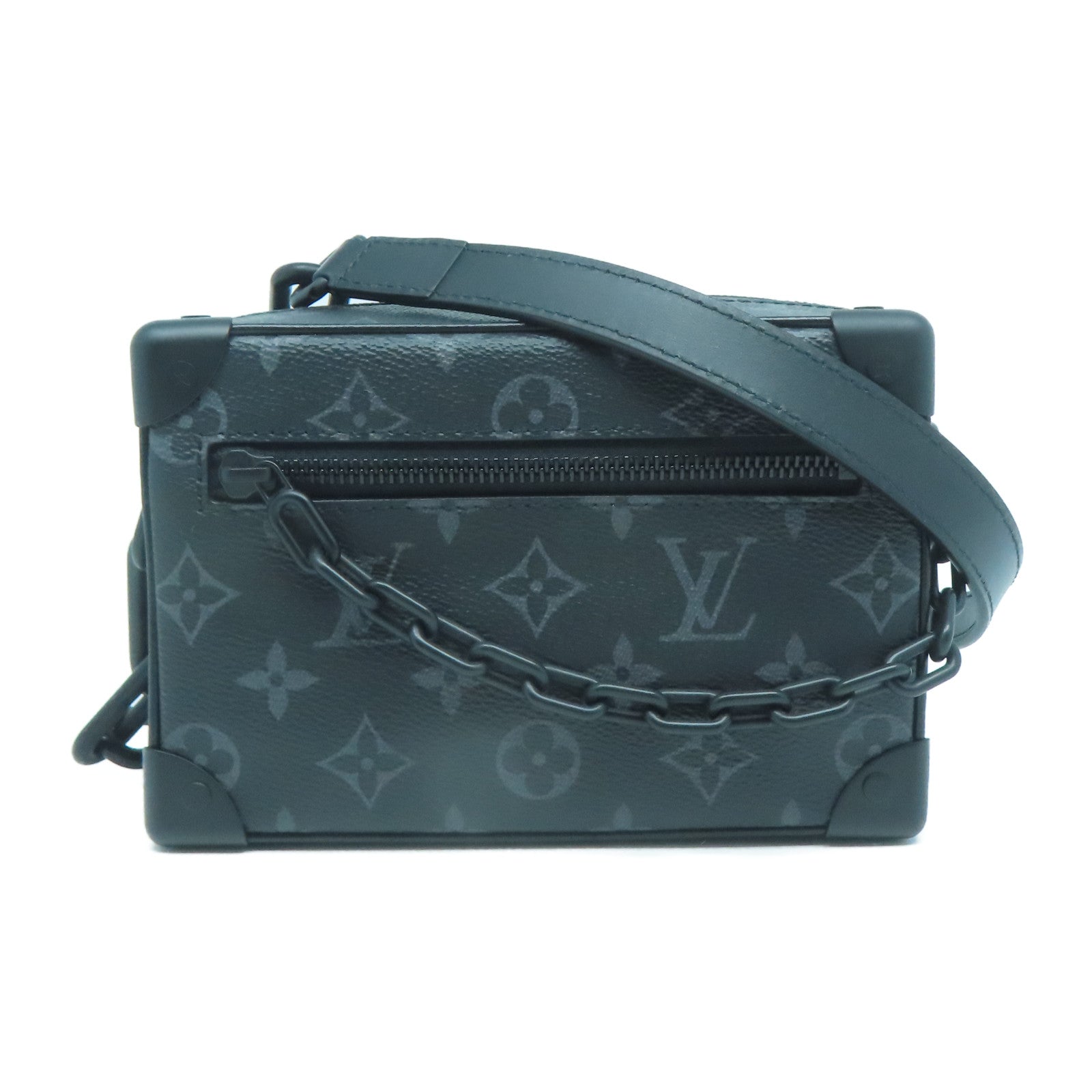 LOUIS VUITTON Monogram Eclipse Mini Soft Trunk黑扣肩背袋黑色