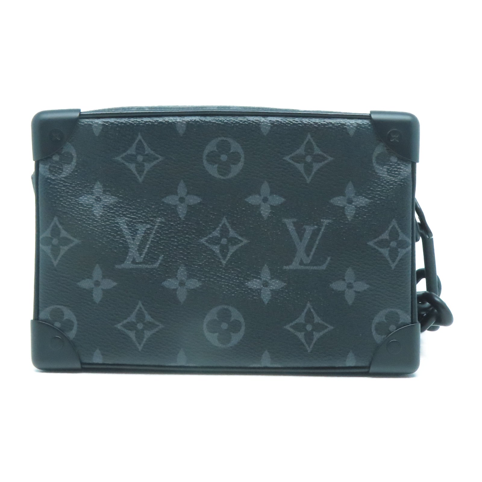 LOUIS VUITTON Monogram Eclipse Mini Soft Trunk黑扣肩背袋黑色