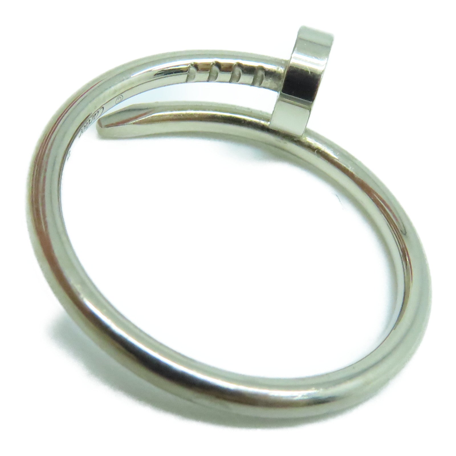 CARTIER 18K White Gold Juste Un Clou Ring Cartier#54/US7.5