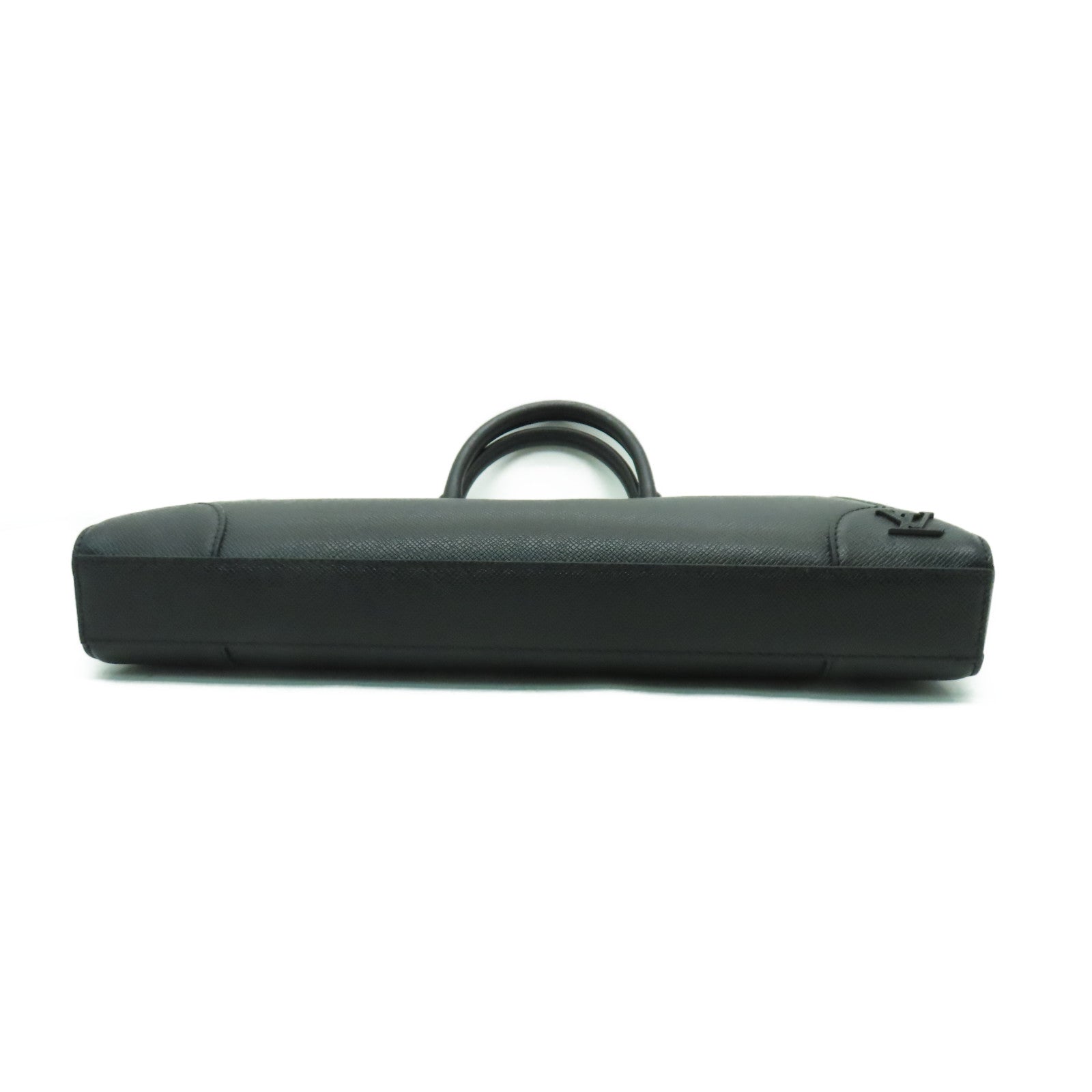 LOUIS VUITTON Taiga Slim Briefcase銀扣公事包黑色