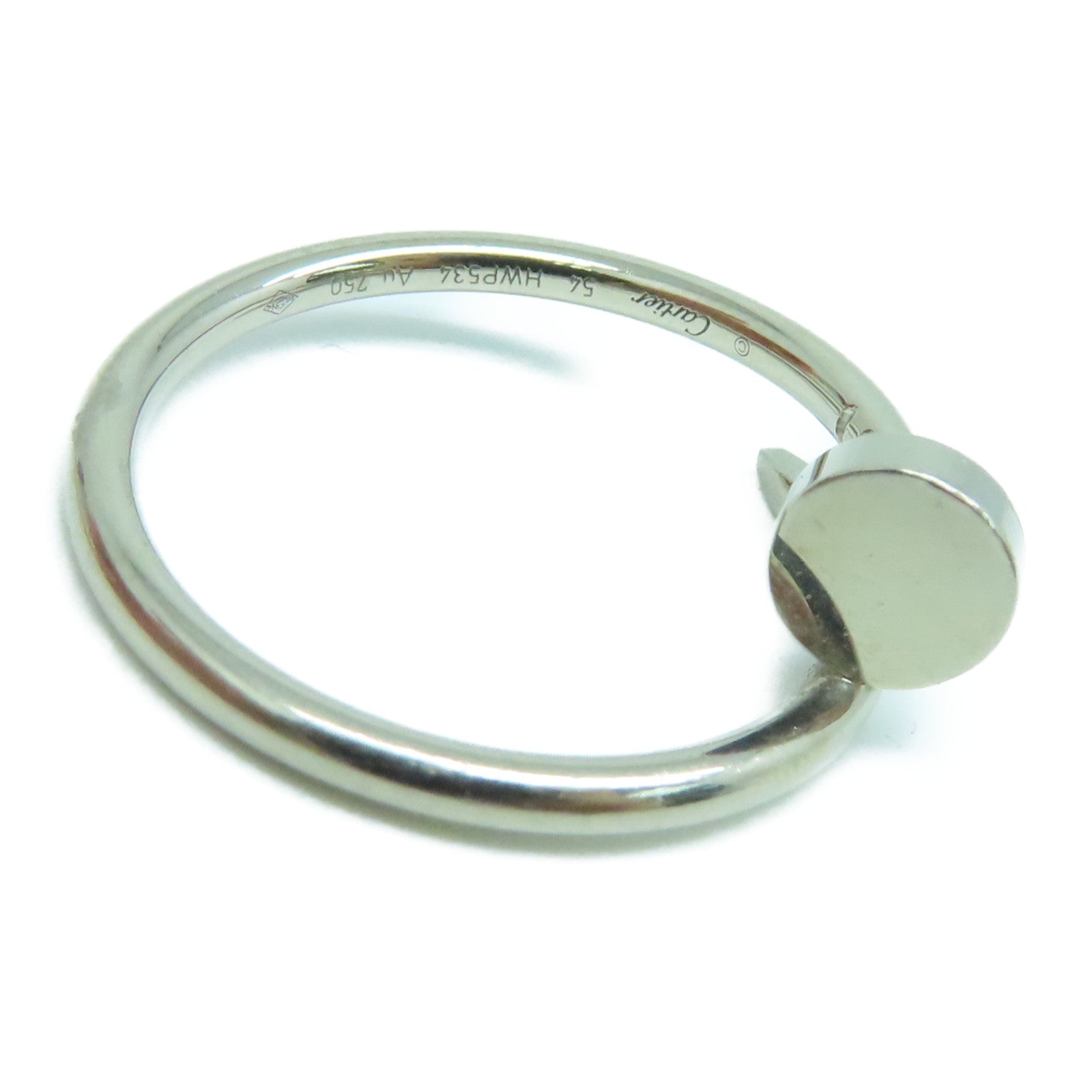 CARTIER 18K White Gold Juste Un Clou Ring Cartier#54/US7.5