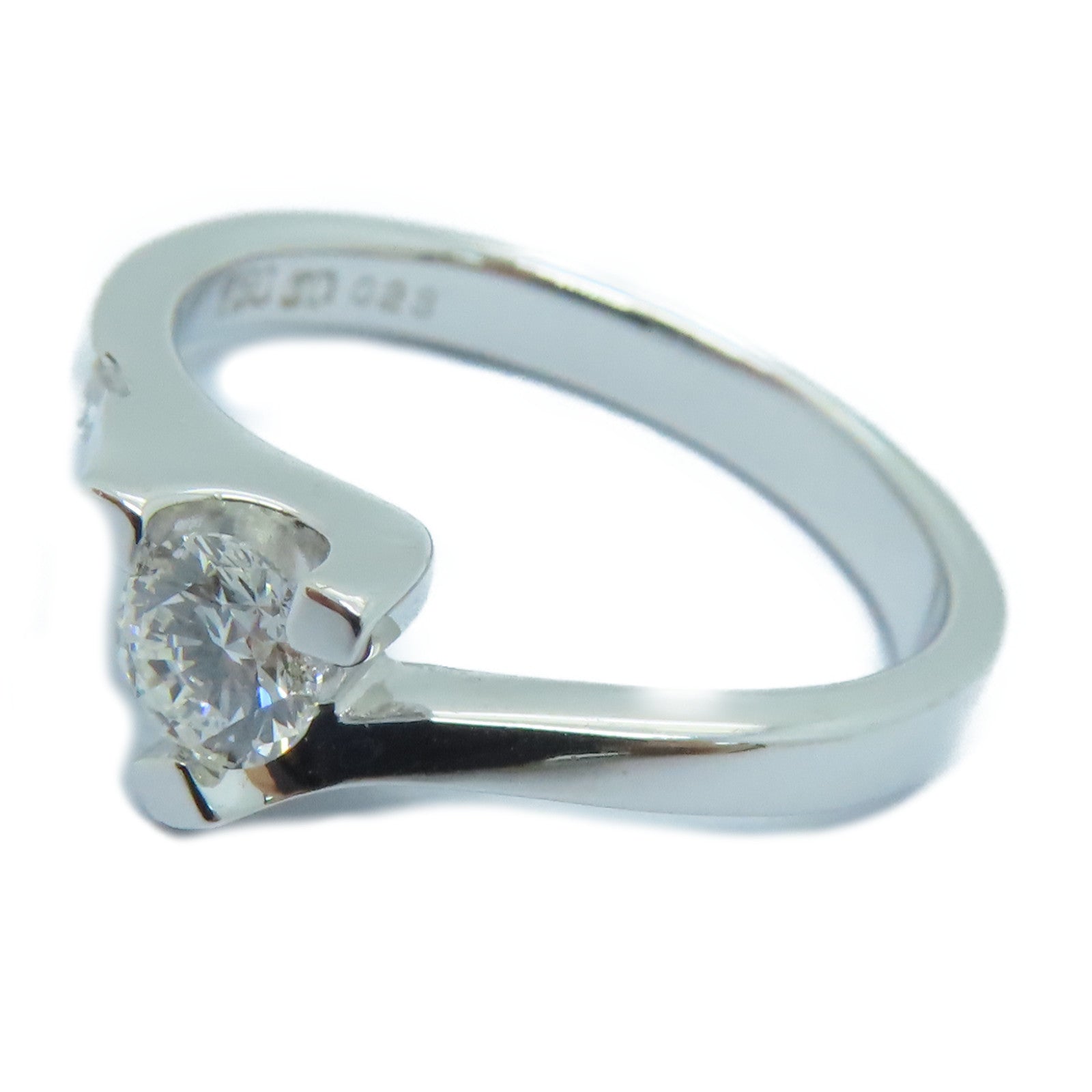 JEWELRY [Sharp Discount] 18K White Gold Diamond Ring 0.24ct Diamond Ring US#5.26