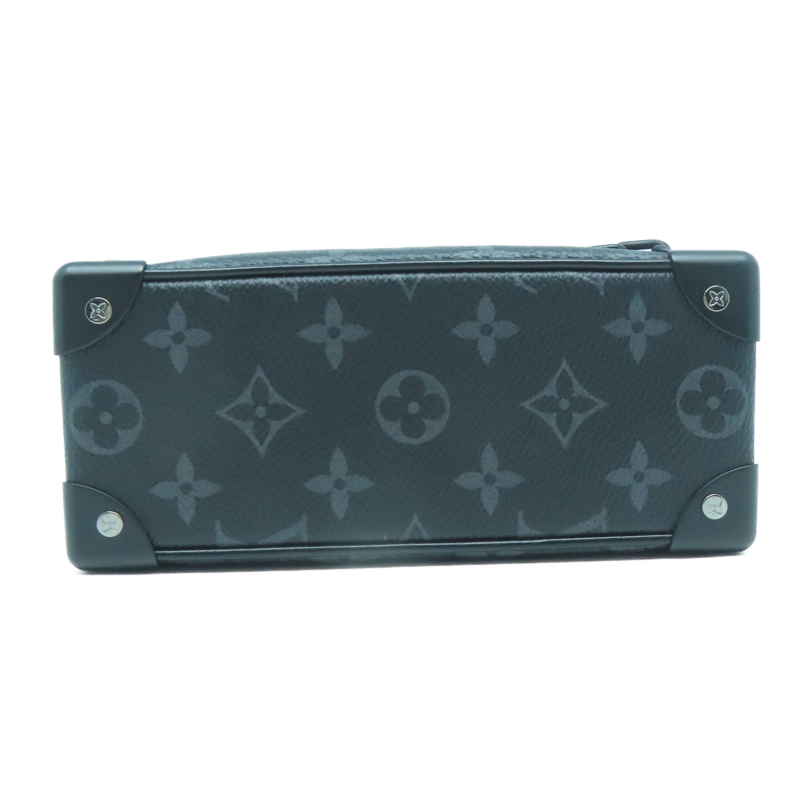 LOUIS VUITTON Monogram Eclipse Mini Soft Trunk黑扣肩背袋黑色