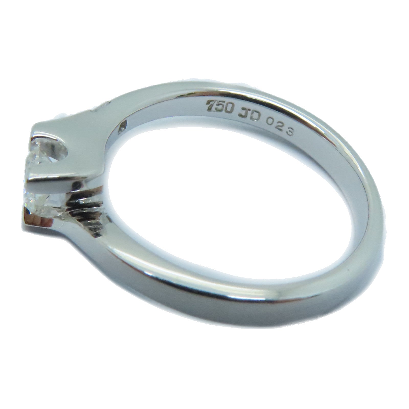 JEWELRY [Sharp Discount] 18K White Gold Diamond Ring 0.24ct Diamond Ring US#5.26