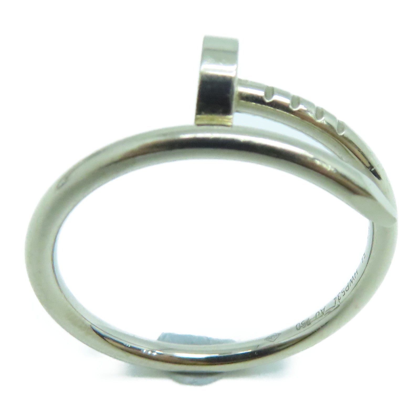 CARTIER 18K White Gold Juste Un Clou Ring Cartier#54/US7.5