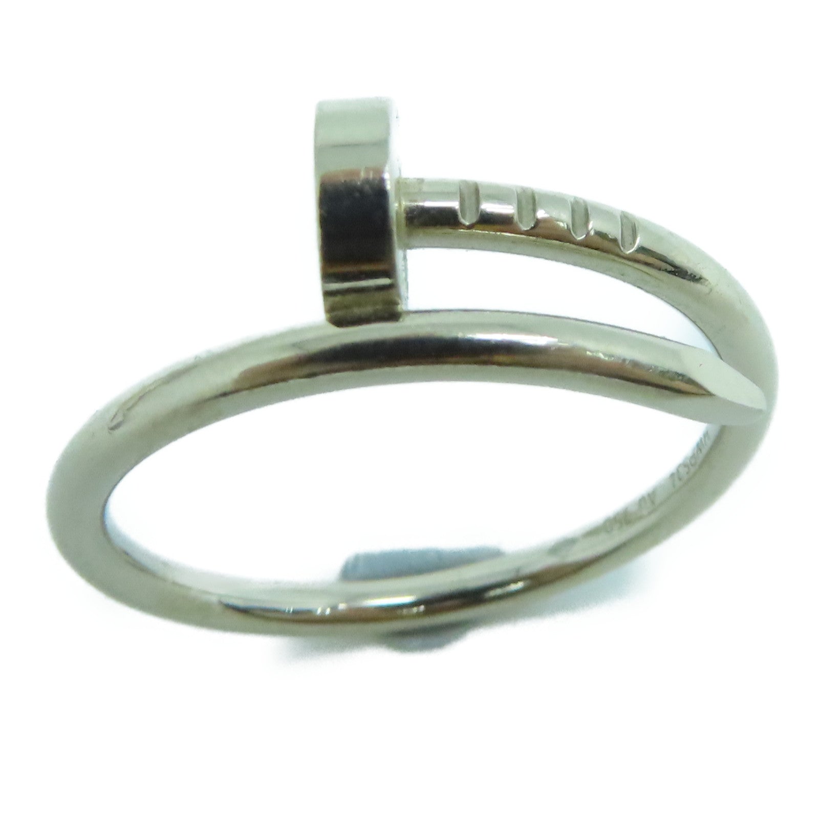 CARTIER 18K White Gold Juste Un Clou Ring Cartier#54/US7.5