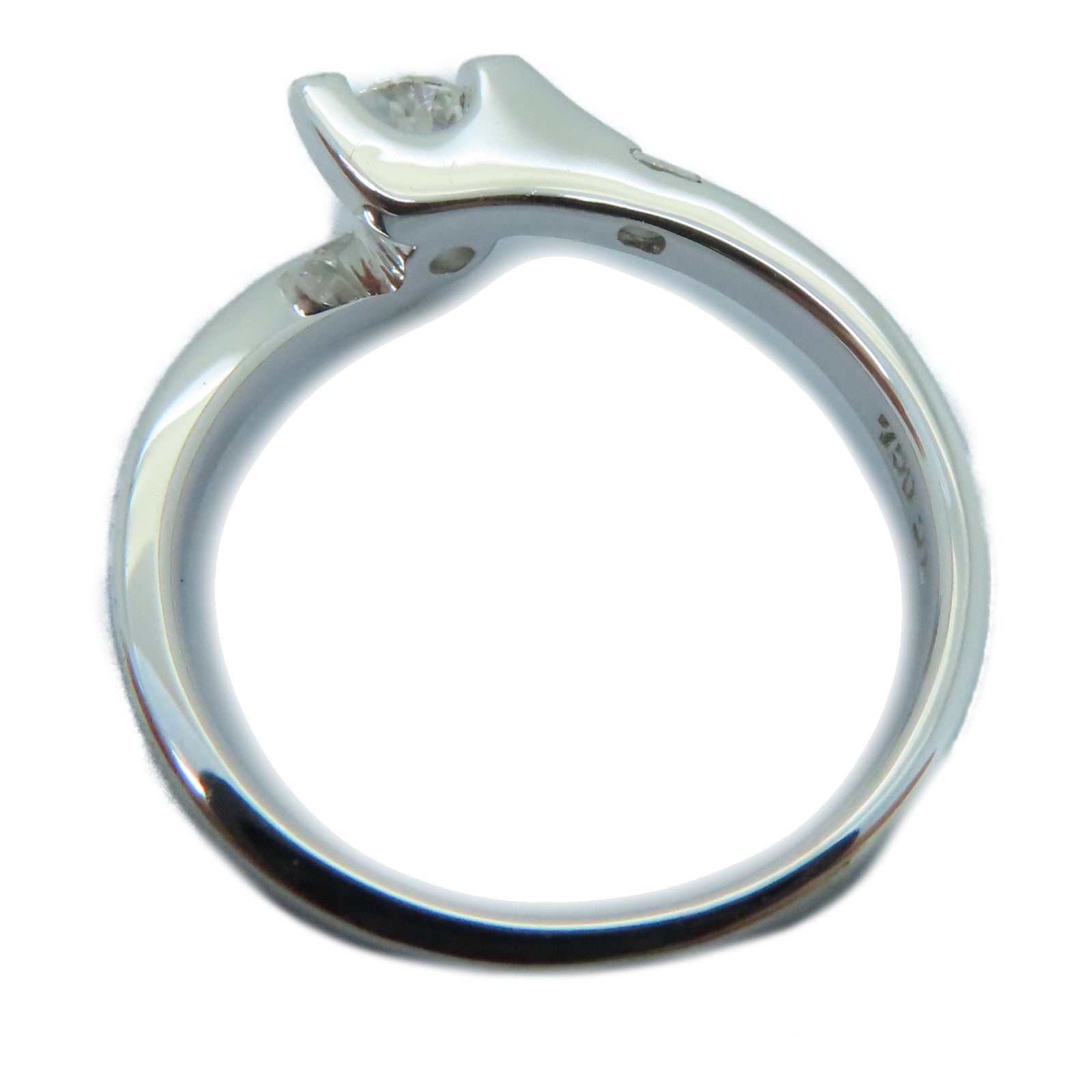 JEWELRY [Sharp Discount] 18K White Gold Diamond Ring 0.24ct Diamond Ring US#5.26