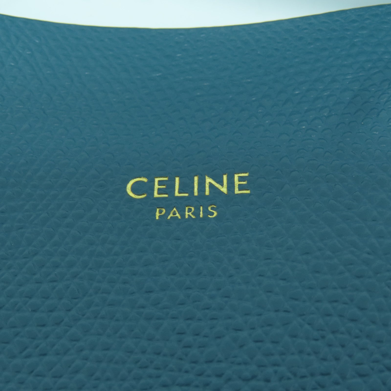 CELINE 牛皮皮革Bucket Bag金扣手挽肩背兩用袋藍色