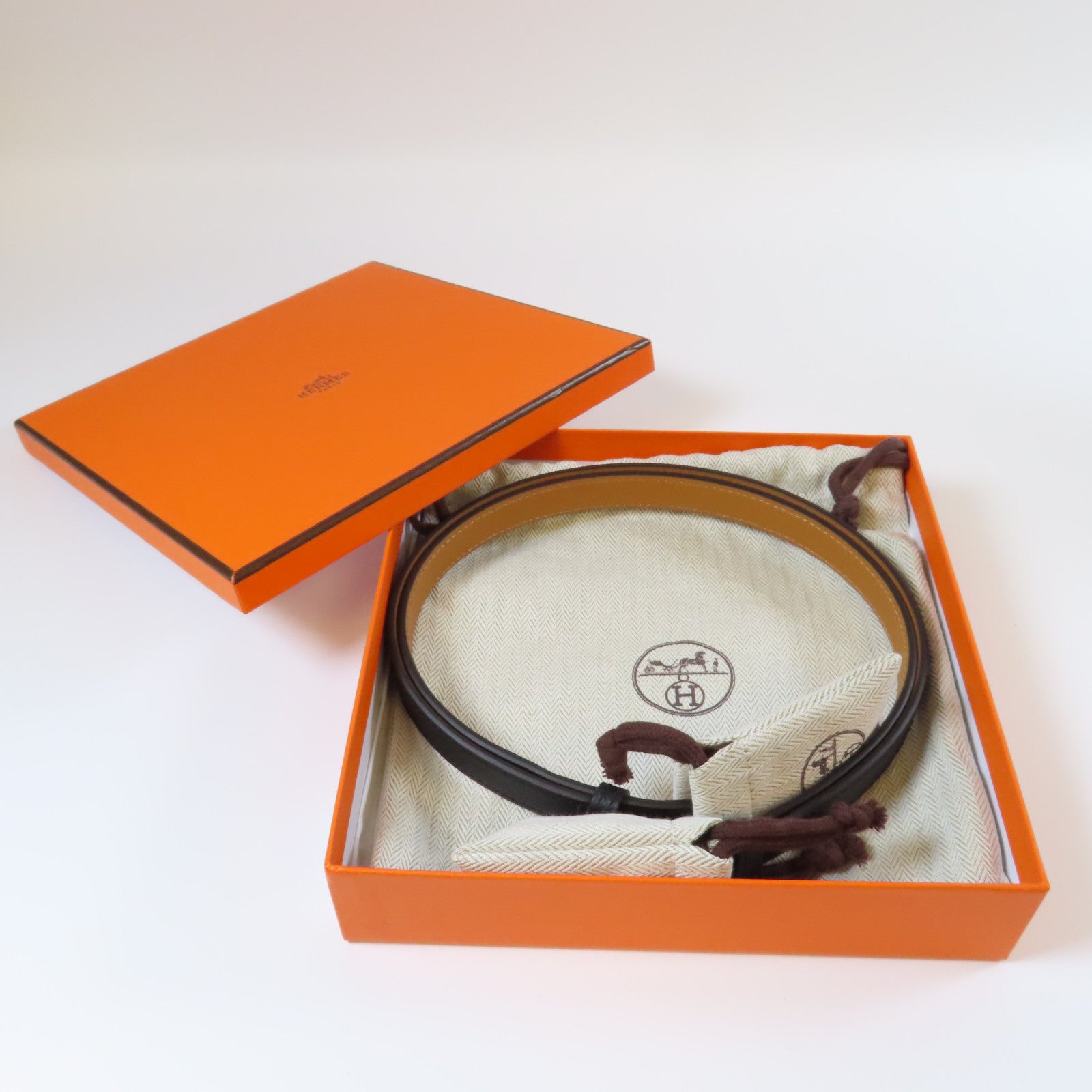 HERMES Epsom皮革Kelly Belt金扣皮帶黑色