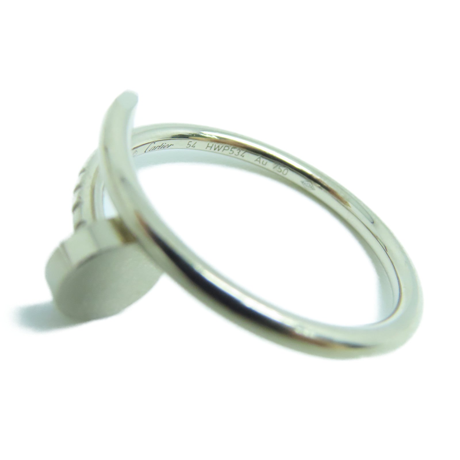 CARTIER 18K White Gold Juste Un Clou Ring Cartier#54/US7.5