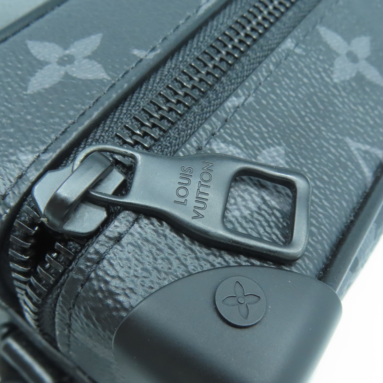 LOUIS VUITTON Monogram Eclipse Mini Soft Trunk黑扣肩背袋黑色