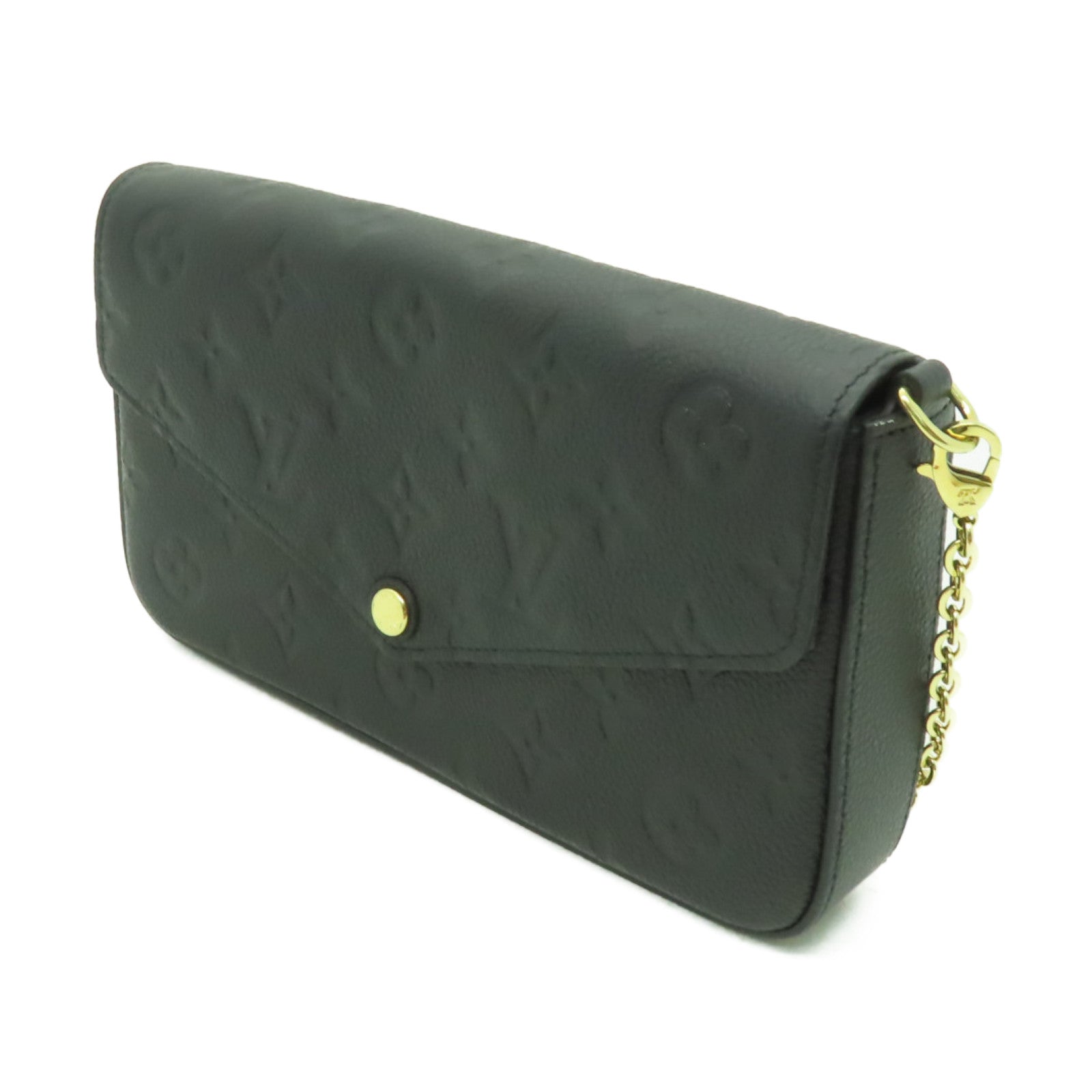 LOUIS VUITTON Monogram Empreinte Felicie Pochette金扣鏈帶肩背袋黑色