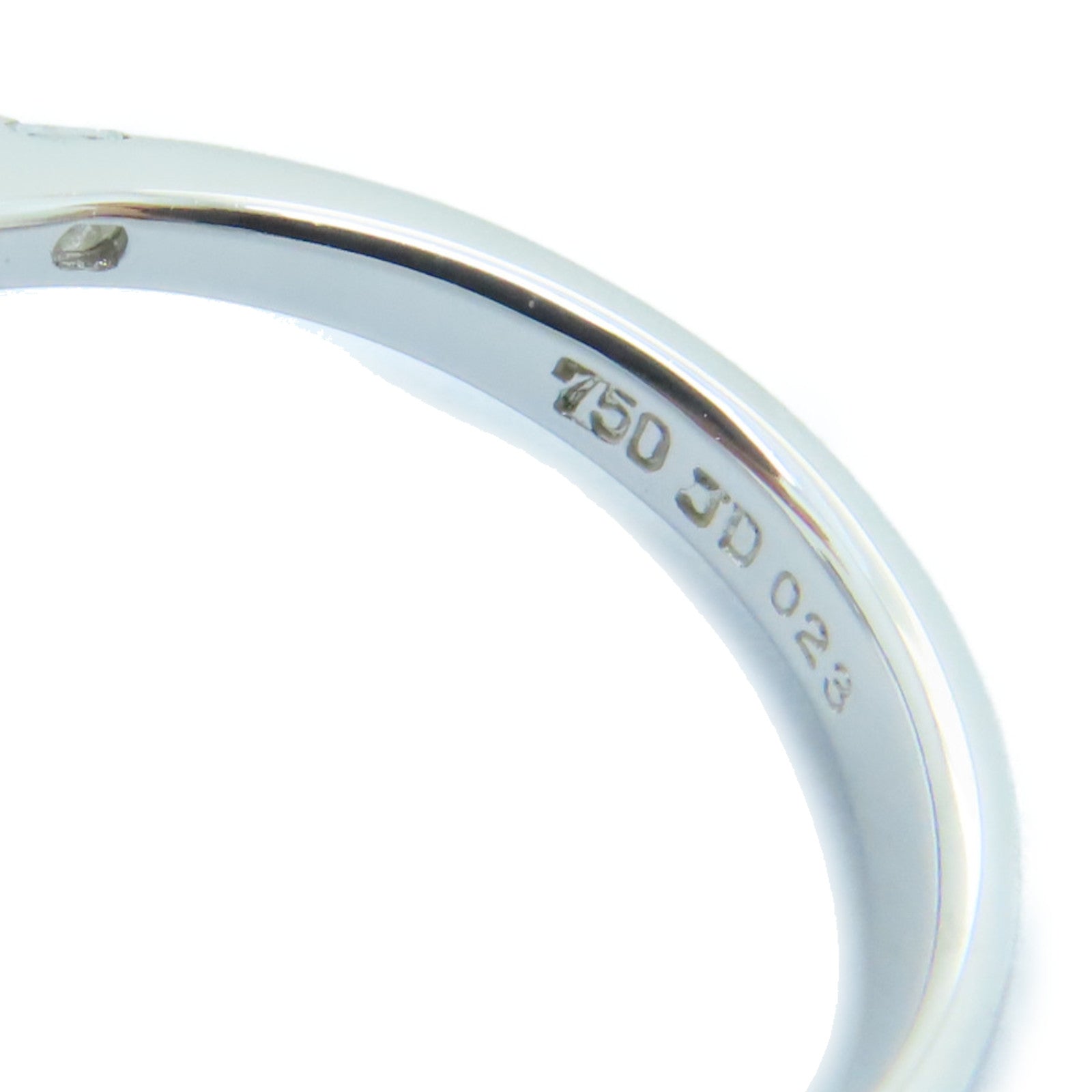 JEWELRY [Sharp Discount] 18K White Gold Diamond Ring 0.24ct Diamond Ring US#5.26