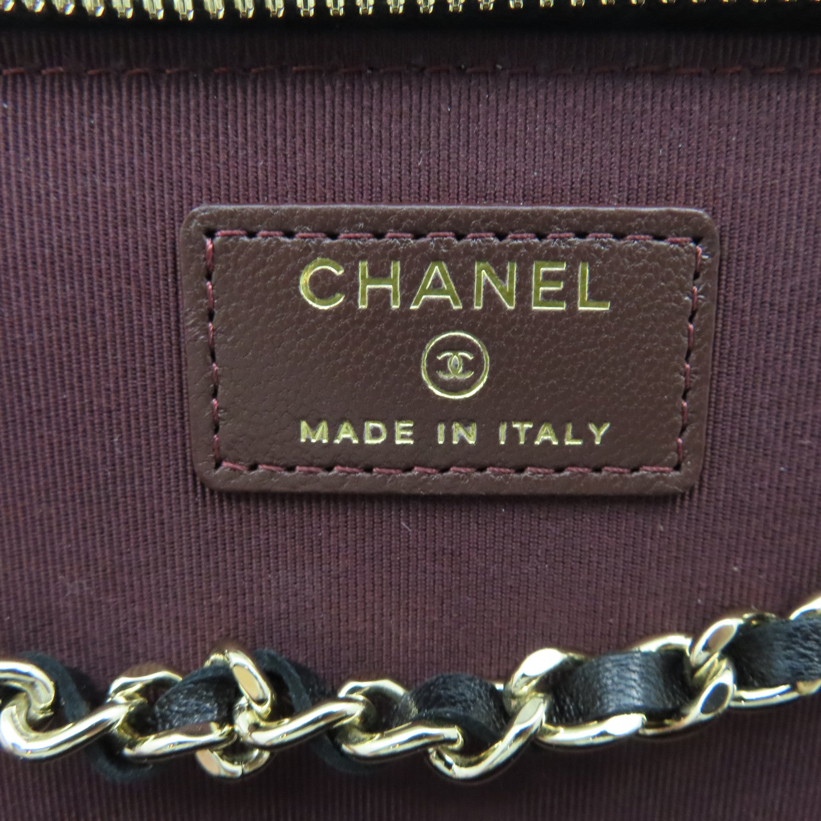 CHANEL rhombic sheepskin leather Chain Shoulder gold buckle shoulder bag black