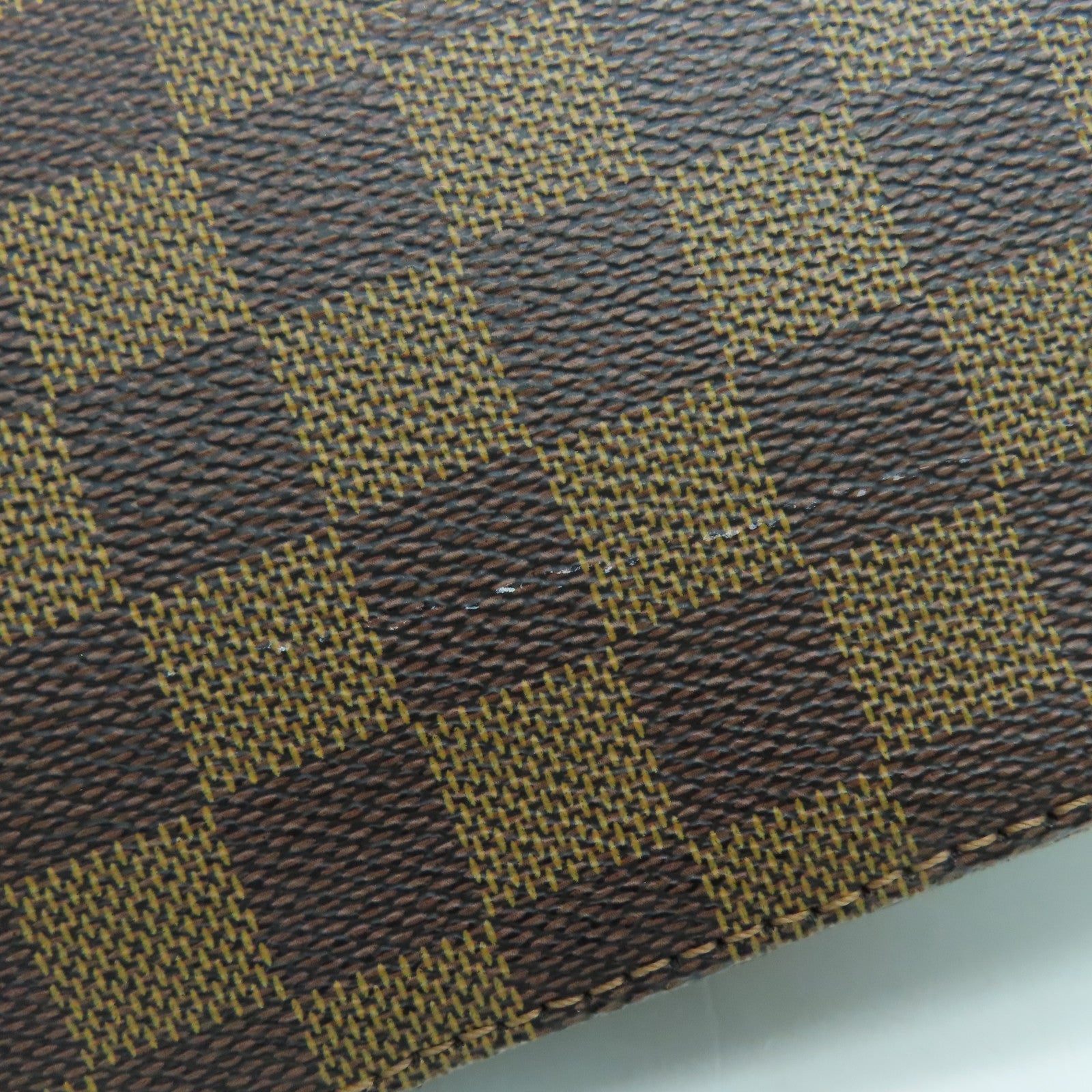 LOUIS VUITTON Damier Hampstead MM gold buckle handle bag brown