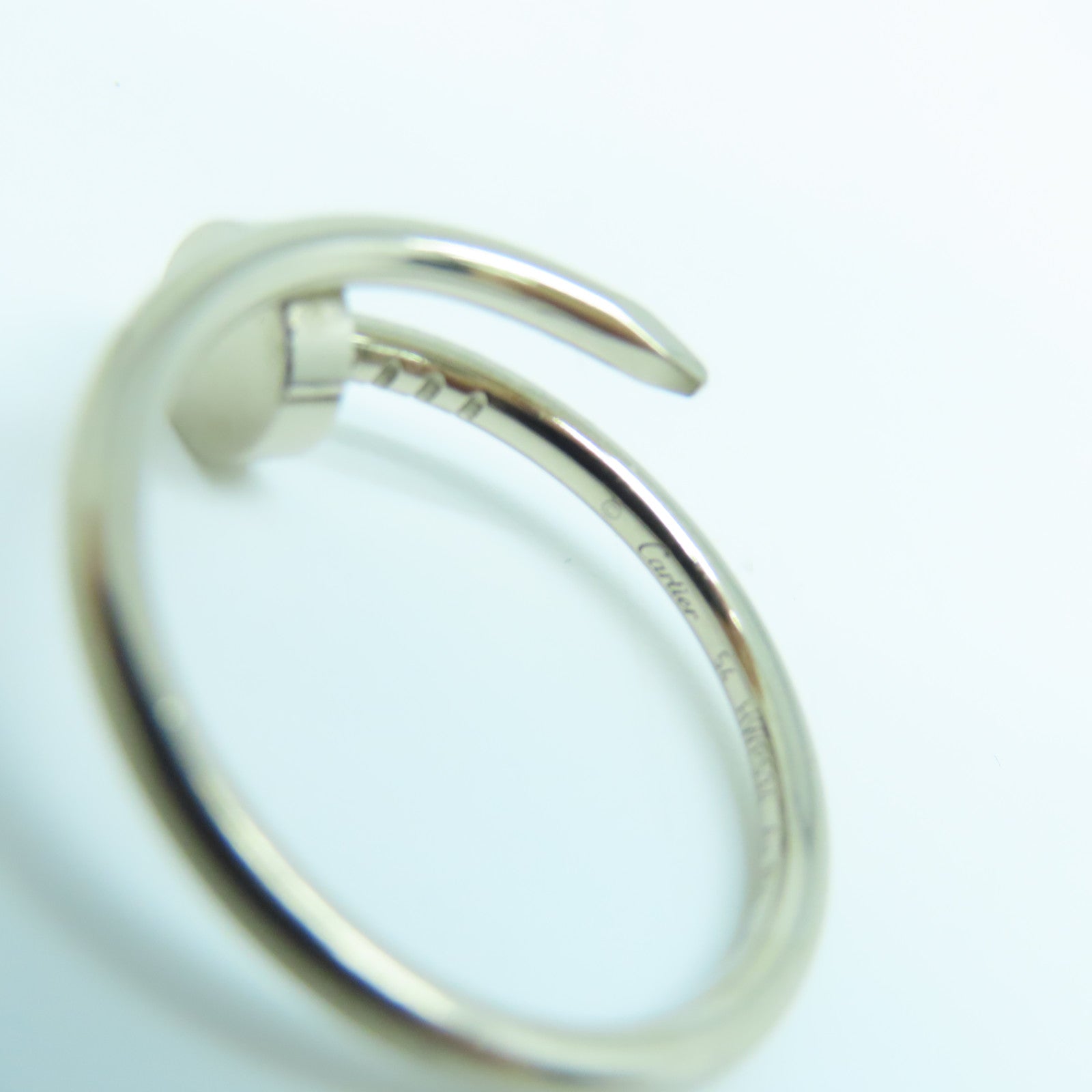 CARTIER 18K White Gold Juste Un Clou Ring Cartier#54/US7.5