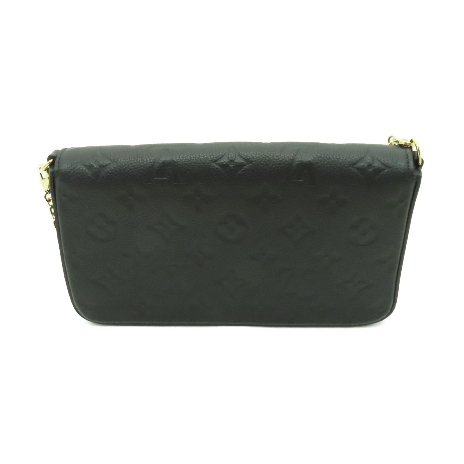 LOUIS VUITTON Monogram Empreinte Felicie Pochette金扣鏈帶肩背袋黑色