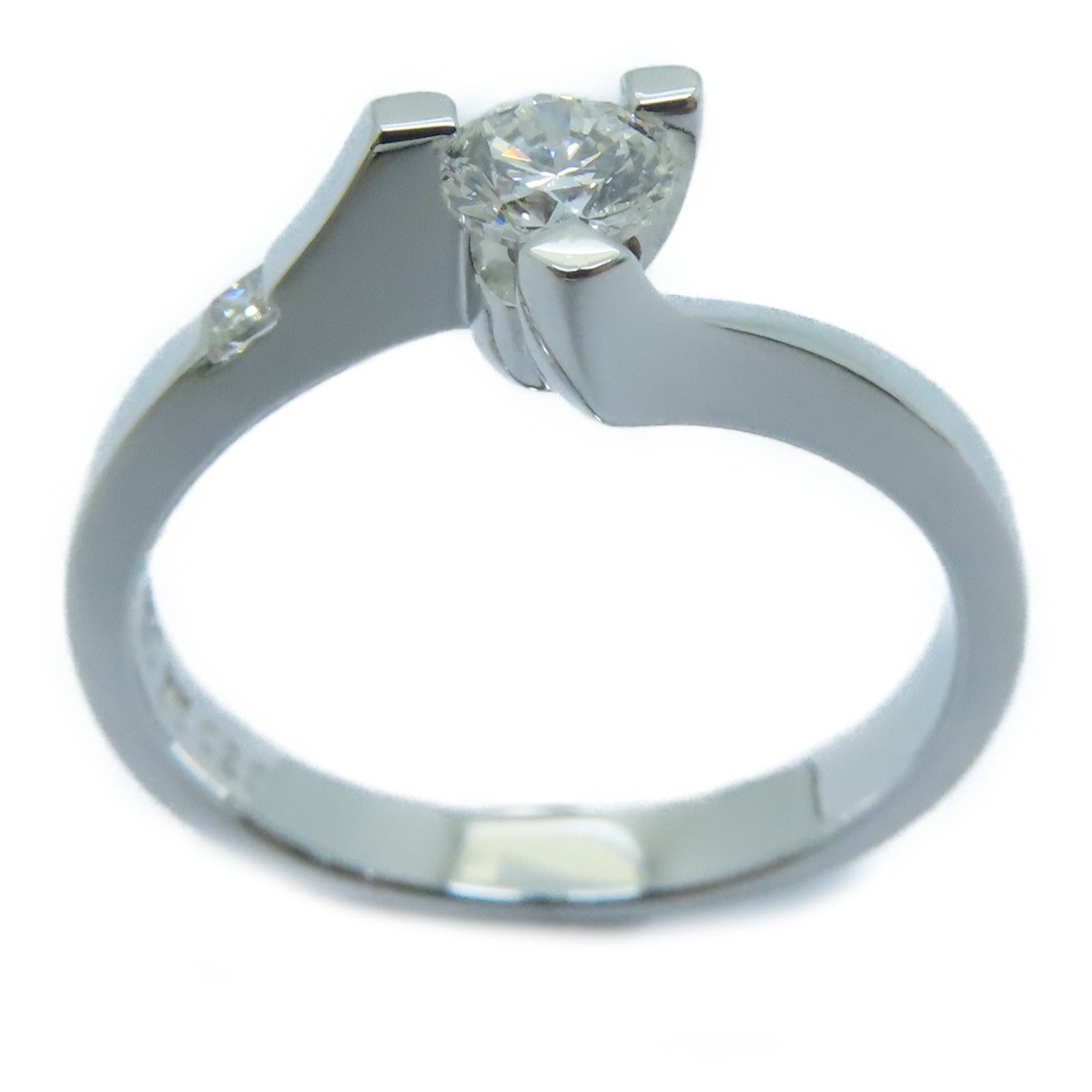 JEWELRY [Sharp Discount] 18K White Gold Diamond Ring 0.24ct Diamond Ring US#5.26