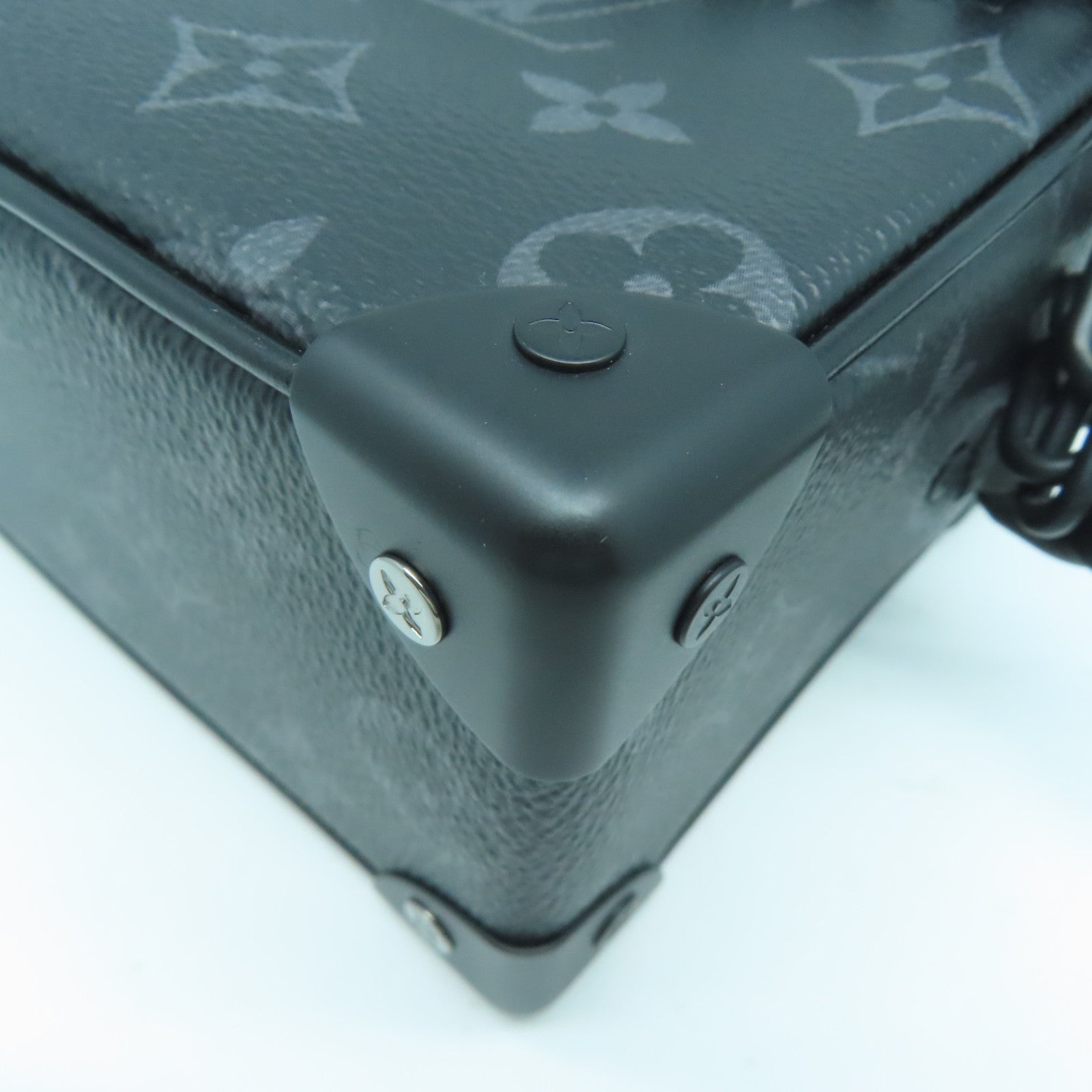 LOUIS VUITTON Monogram Eclipse Mini Soft Trunk黑扣肩背袋黑色