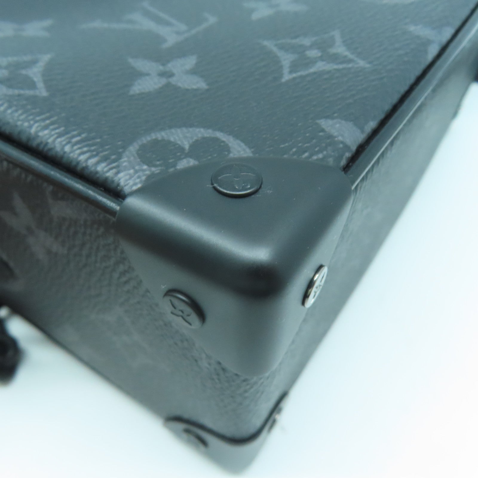 LOUIS VUITTON Monogram Eclipse Mini Soft Trunk黑扣肩背袋黑色