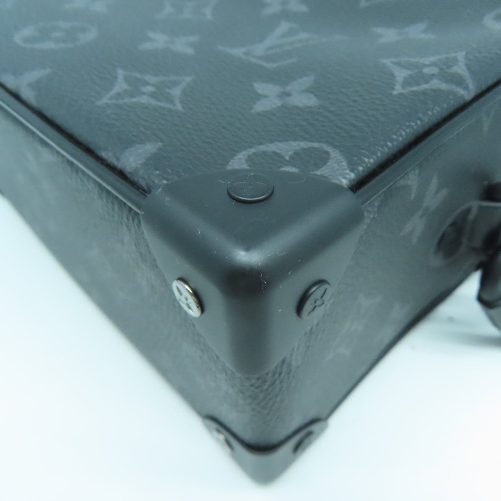 LOUIS VUITTON Monogram Eclipse Mini Soft Trunk黑扣肩背袋黑色