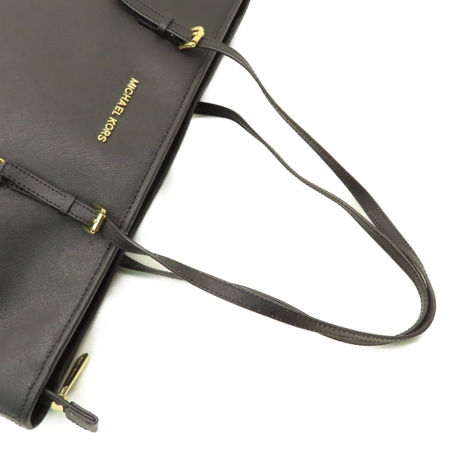 Michael Kors 牛皮皮革Tote Bag金扣肩背袋黑色