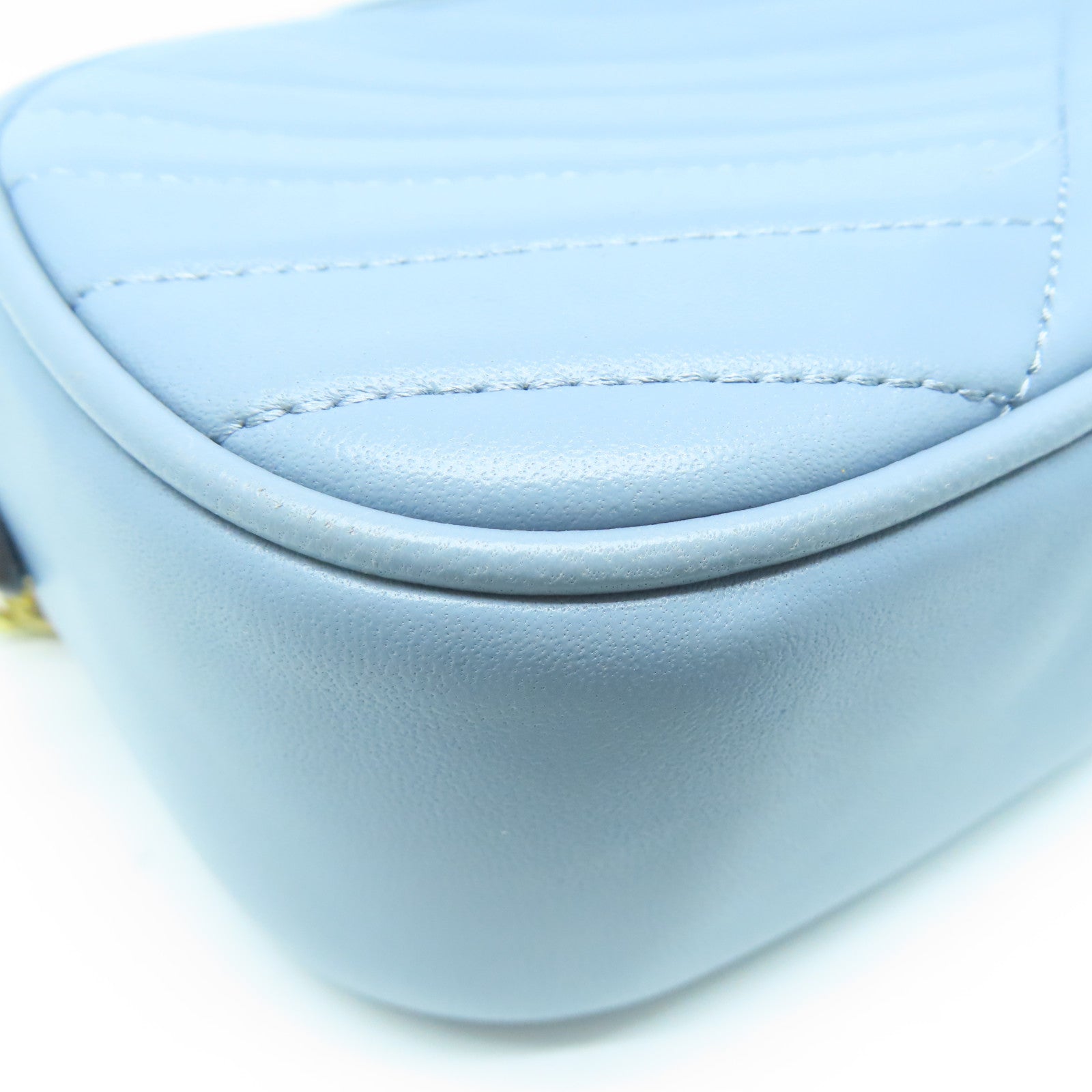 Tory Burch 羊皮皮革Shoulder Bag金扣鏈帶肩背袋淺藍色