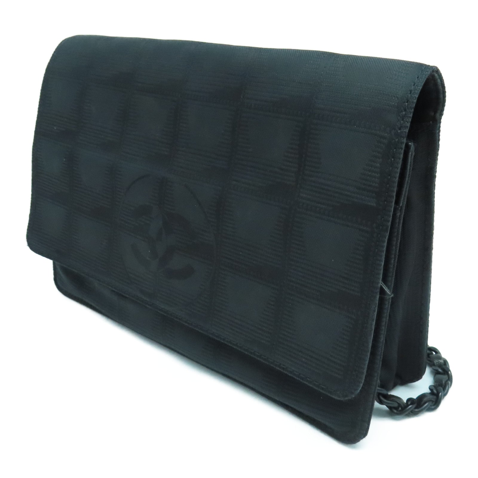 CHANEL 尼龍New Travel Line Woc黑扣鏈帶肩背袋黑色