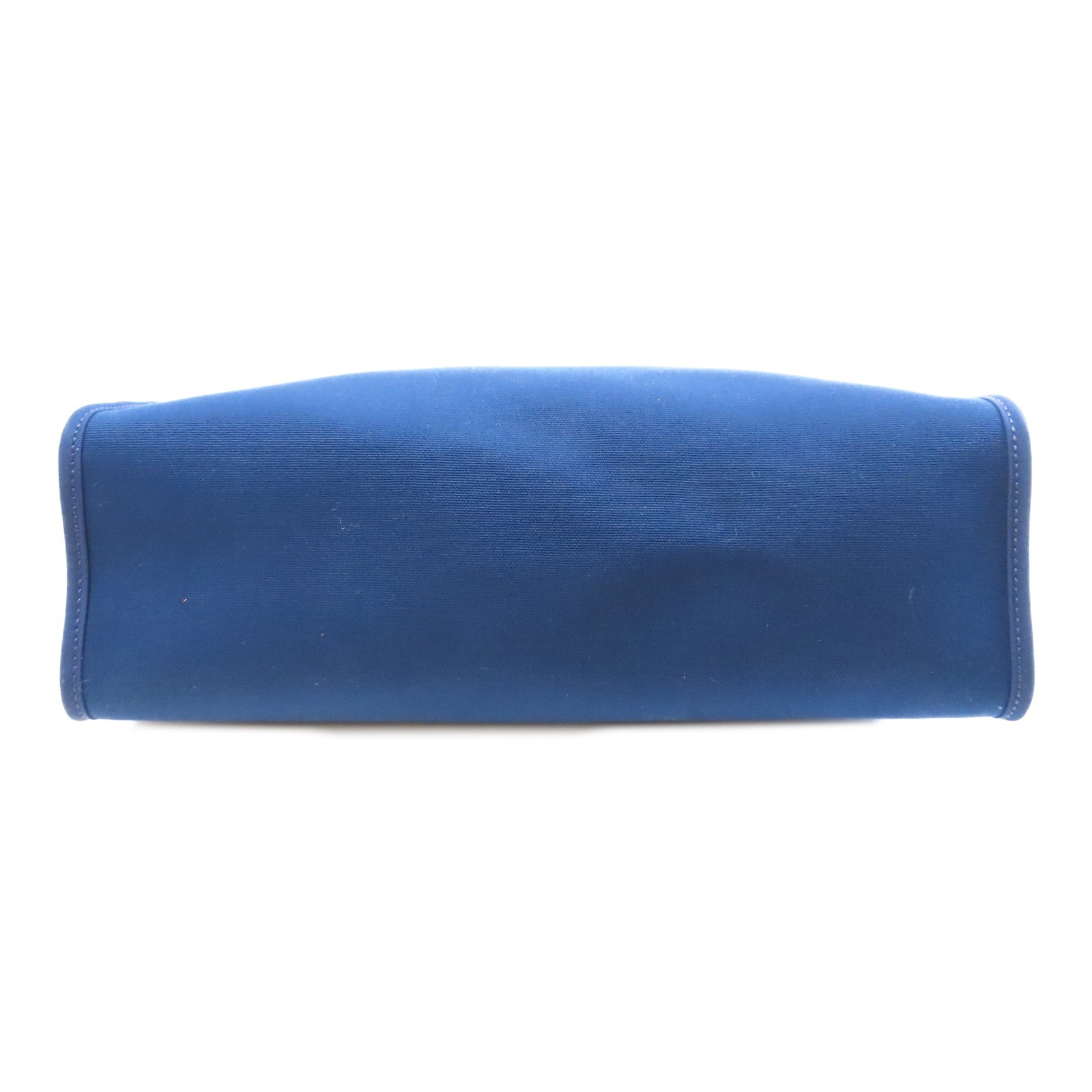 HERMES 帆布/皮革Herbag PM銀扣手挽肩背兩用袋Bleu Saphir寶石藍色