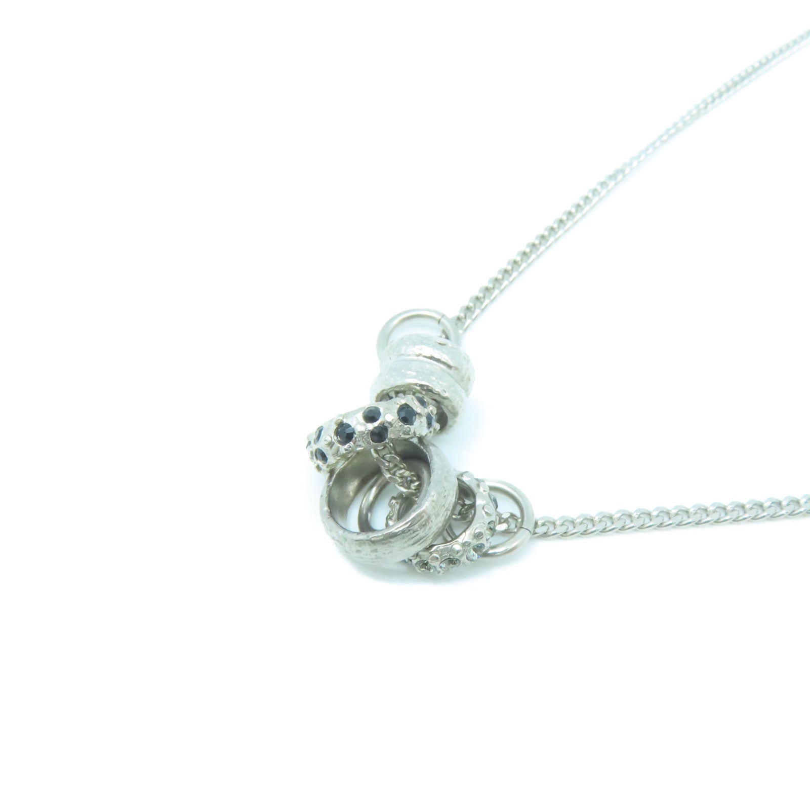 CHANEL 金屬Necklace銀扣項鍊銀色
