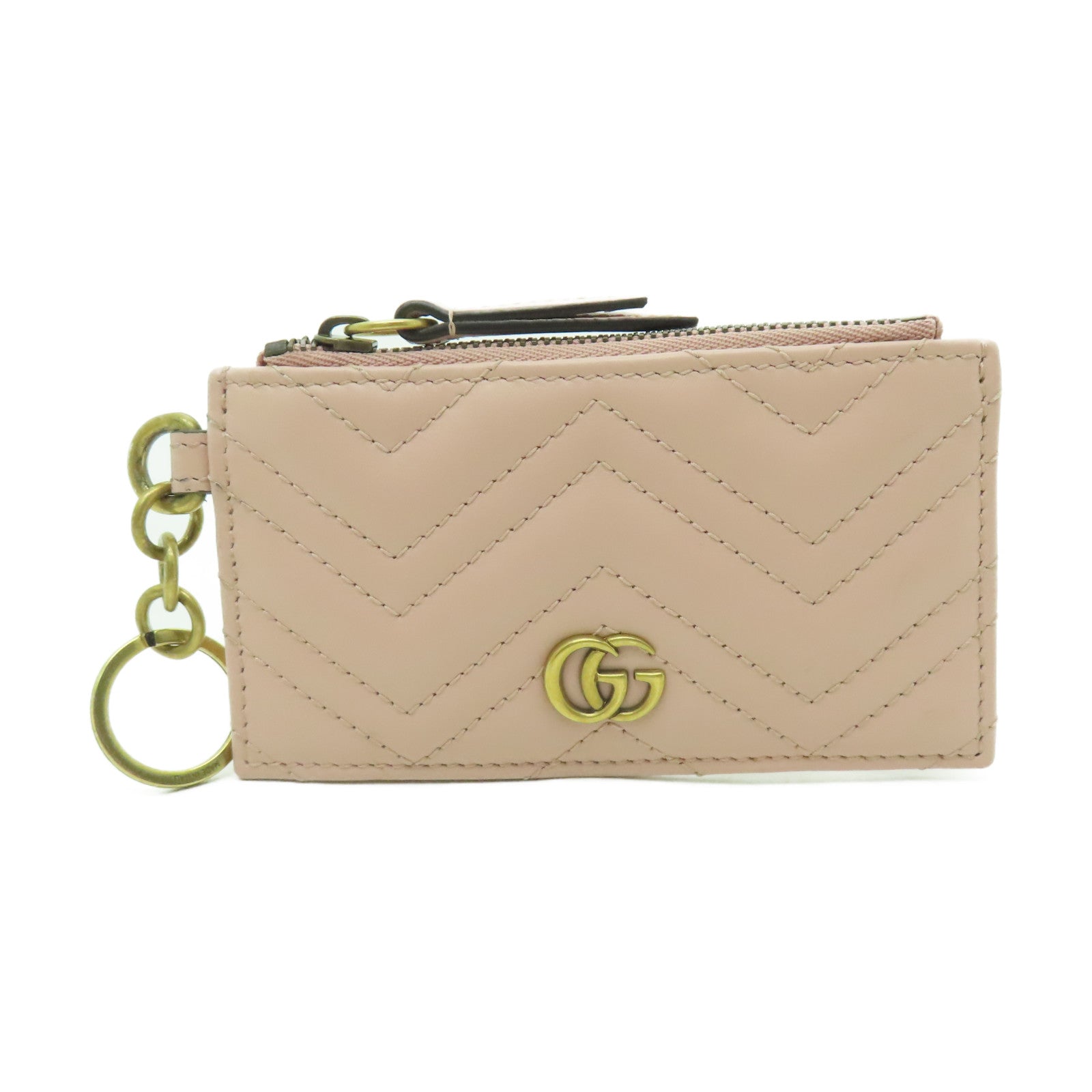 GUCCI 牛皮皮革Card Case金扣卡片套粉紅色