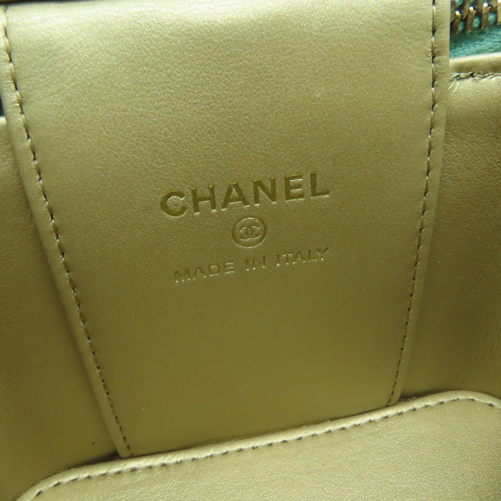 CHANEL 【激減優惠】菱格牛皮皮革Chain Shoulder金扣鏈帶肩背袋綠色