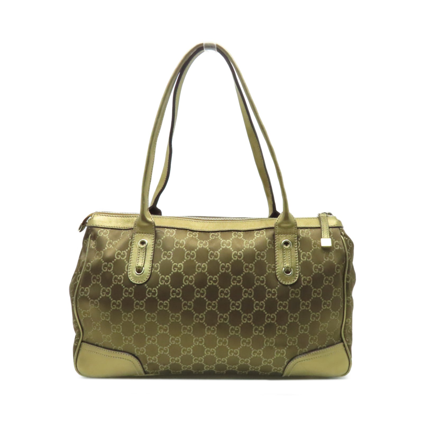 GUCCI 帆布Shoulder Bag金扣肩背袋啡色/金色