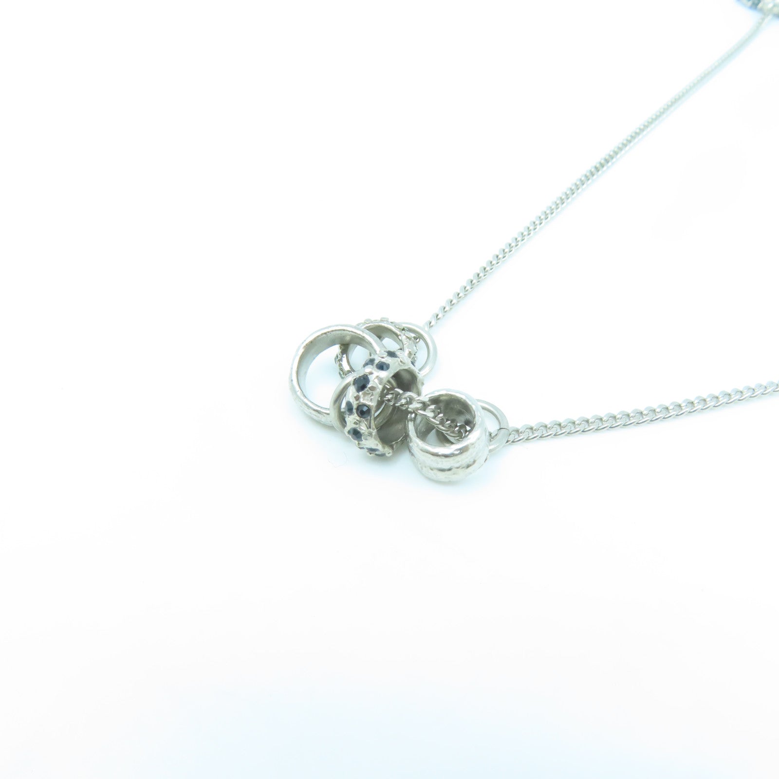 CHANEL 金屬Necklace銀扣項鍊銀色