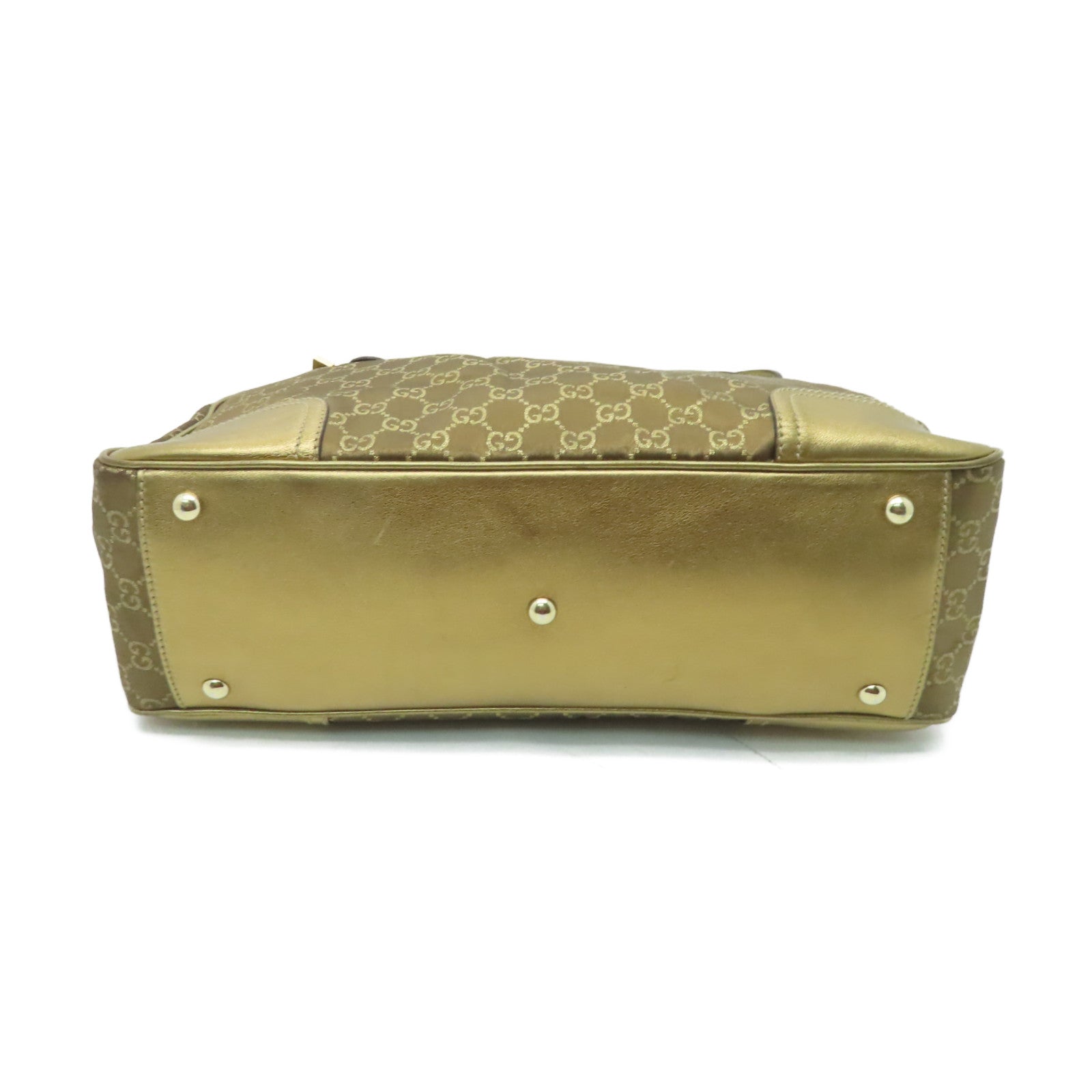 GUCCI 帆布Shoulder Bag金扣肩背袋啡色/金色