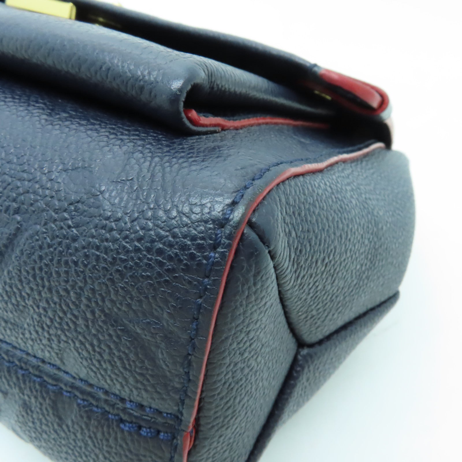 LOUIS VUITTON Monogram Empreinte Vavin金扣鏈帶肩背袋深藍色